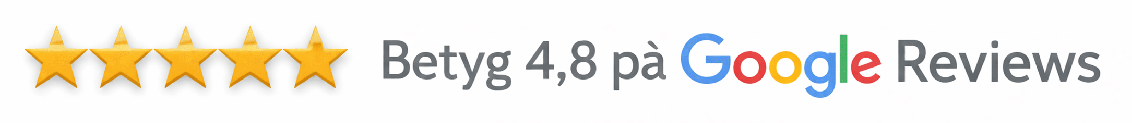 Betyg 4,8 på Google Reviews